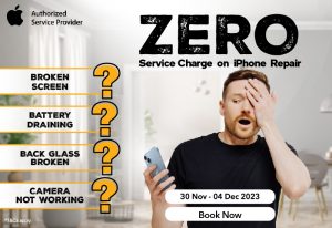 Cracked screen, dead battery, or any other iPhone issue – repair with Zero Service Charges